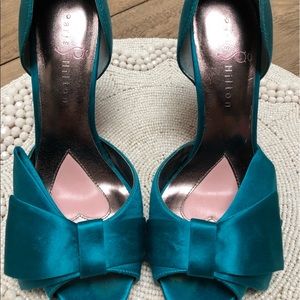 Satin Peep Toe Heels